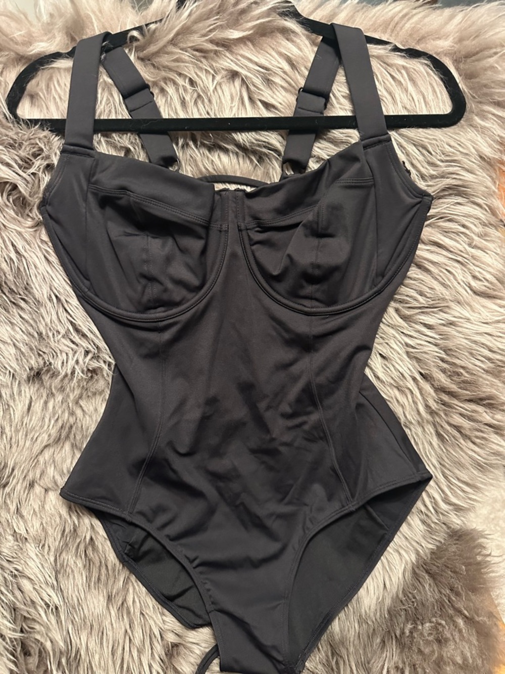Classic Black Underwire One-Piece Swimsuit